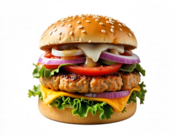 Freepik a cheeseburger with a sesame seed bun beef patty c 37934
