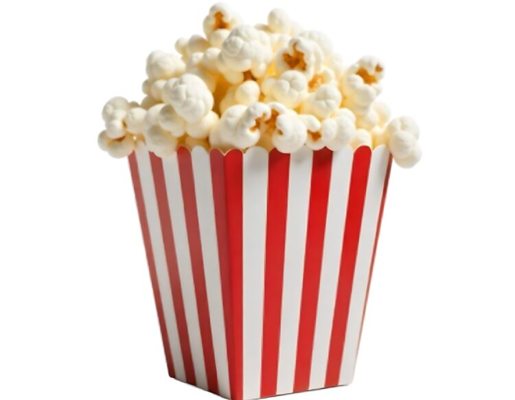 3D Illustration of Buttered Popcorn Snack