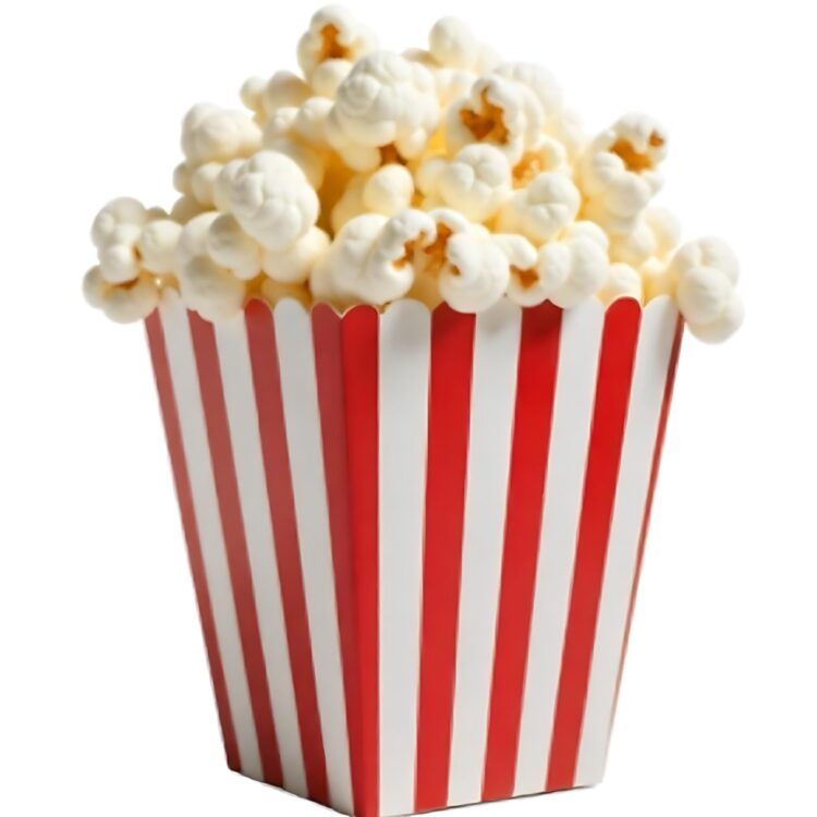 3D Illustration of Buttered Popcorn Snack