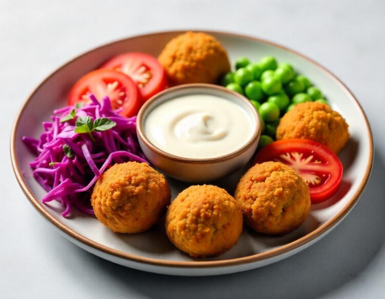 A bowl of food with a dip and some tomatoes on it