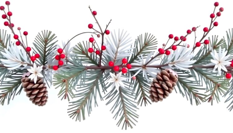 A christmas tree with cones on it and a christmas tree on the top