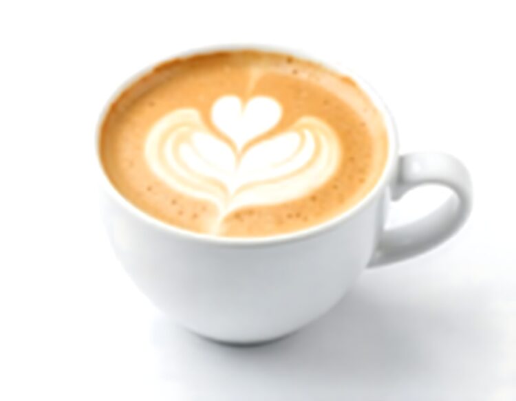 A cup of espresso with a dollop of whipped cream isolated on white background PNG
