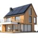 A house with a solar panel on the roof