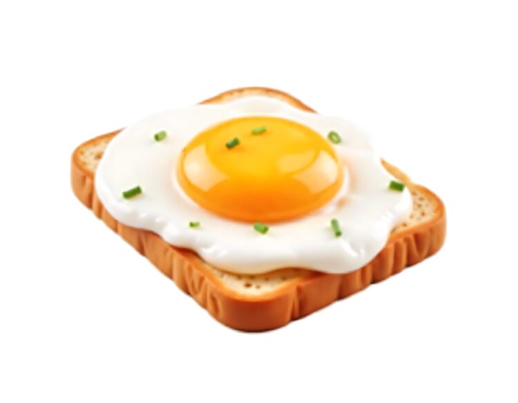 A picture of a fried egg on a toast PNG