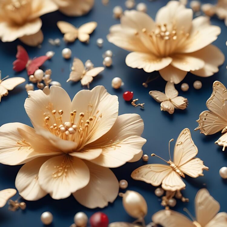 Beautiful flower desigring moon cake UHD Wallpaper