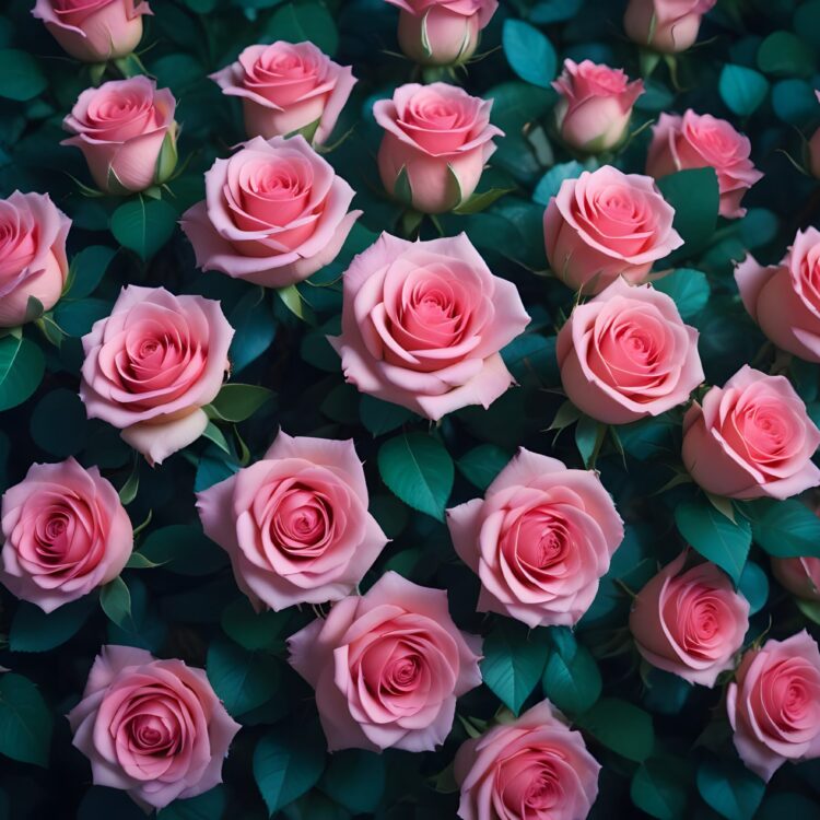 Beautiful nice pink rose flowers on the white