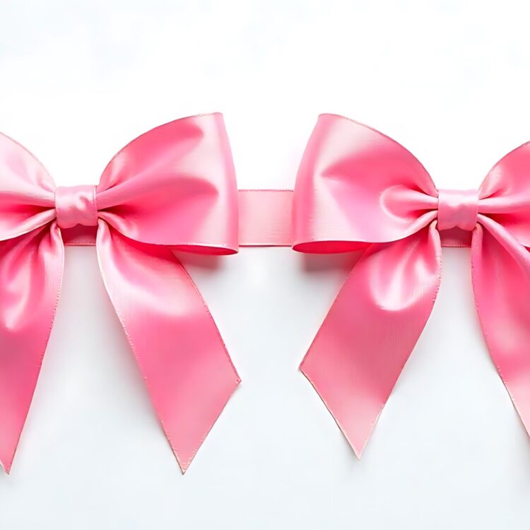 Beautiful pink bow on white background professional p