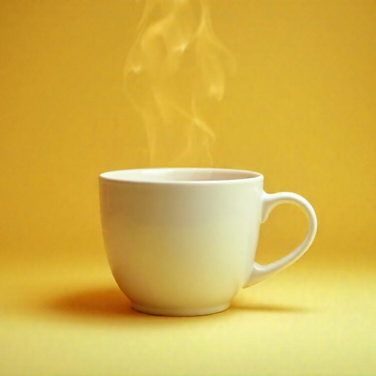 Blank White Ceramic Mug on a Wooden Table