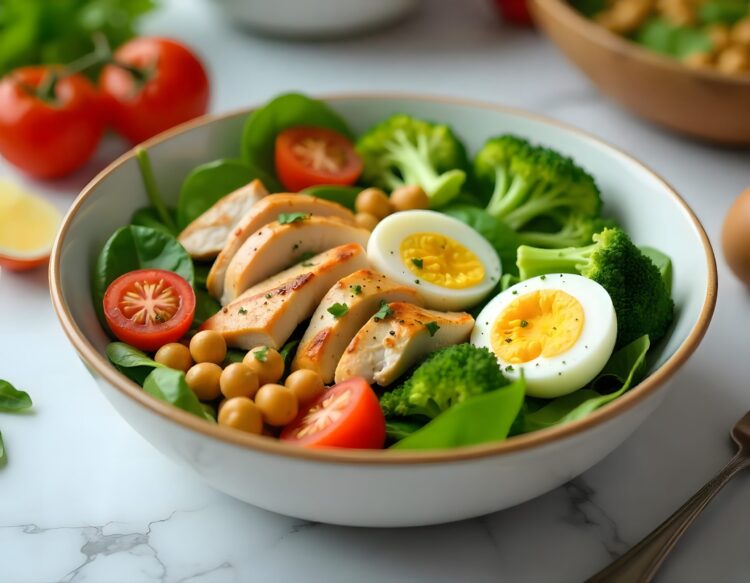 Breakfast salad transplant background