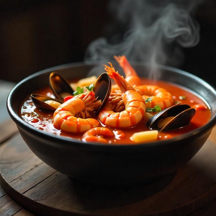 Classic Tom Yum Goong in a clay pot Spicy Seafood Soup Tom Yum image