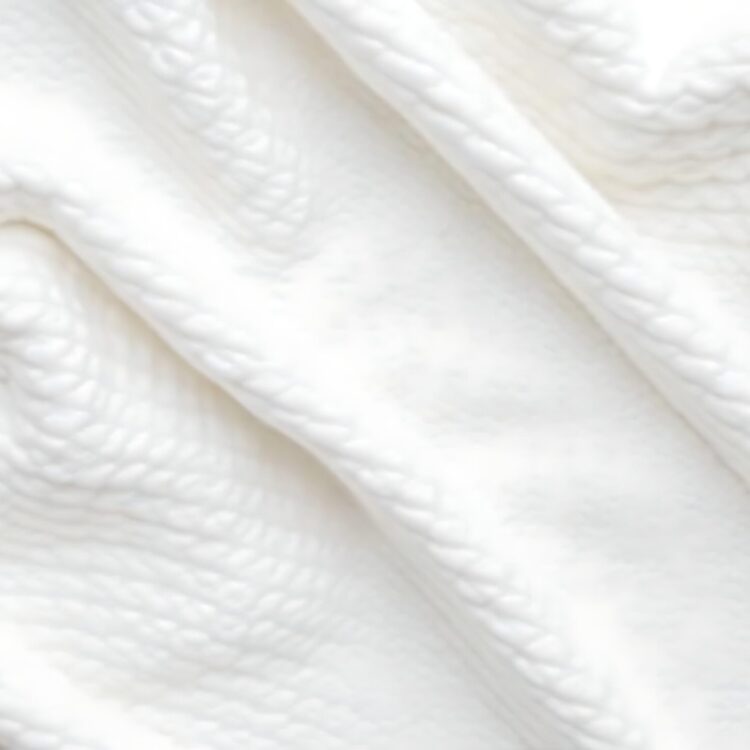 Clean White Chenille Fabric Bedding Texture CloseUp Photo