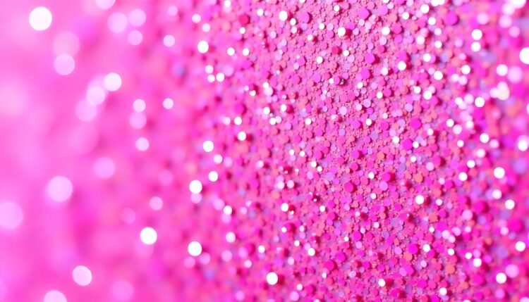 Close up of pink glitter textured background