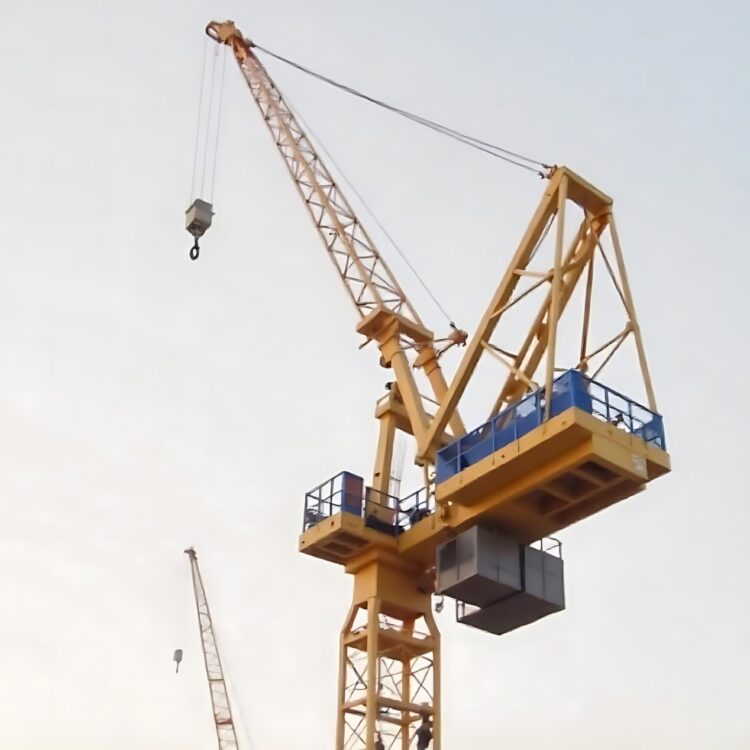 Crane And Building Construction Site Against Blue Sky Isolated On White Background Professional