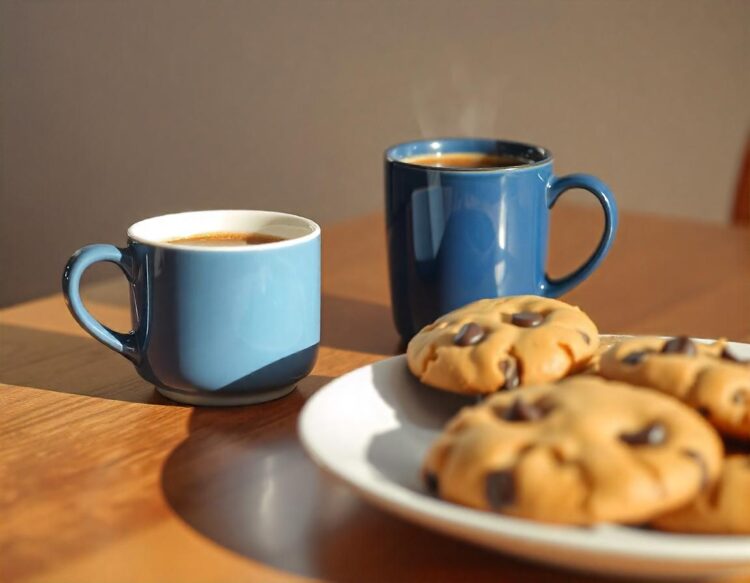 Cup of coffee and cookies