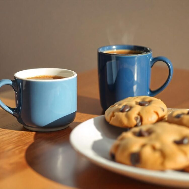 Cup of coffee and cookies