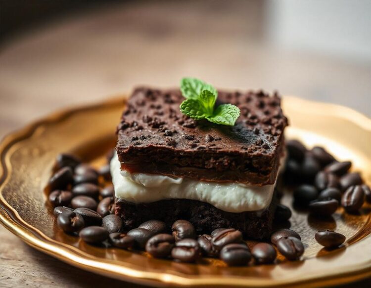 Delicious chocolate cake on table closeup