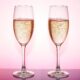Elegant Female Hand Holding a Glass of Champagne Against a Crisp White Background