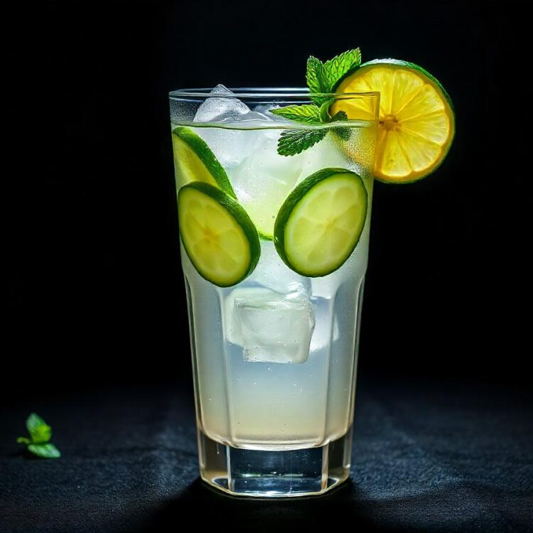 Fresh mojito drink isolated with white highlights