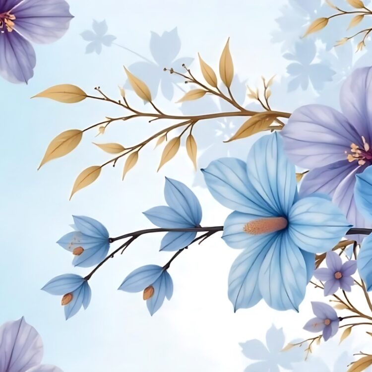 Gradient spring floral background