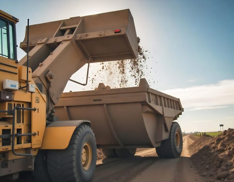 Heavy Equipment In Open Pit Mining With Large Trucks