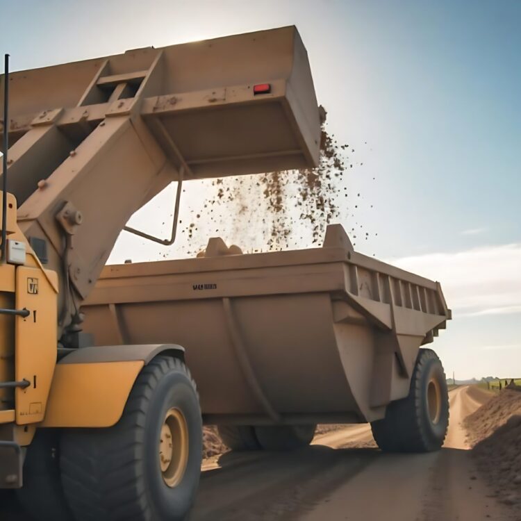 Heavy Equipment In Open Pit Mining With Large Trucks