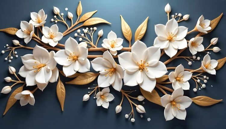 Luxury oriental flower background vector