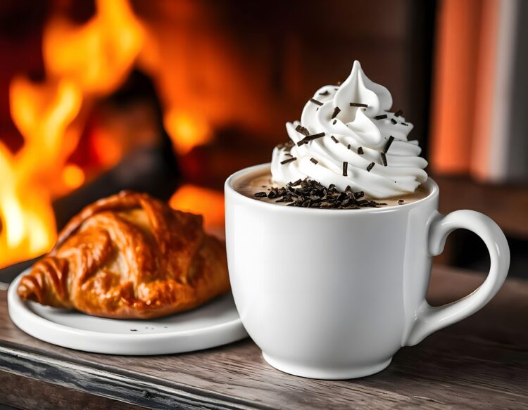 Mocha Madness Decadent Dark Chocolate Indulgence on an AIGenerated Saucer