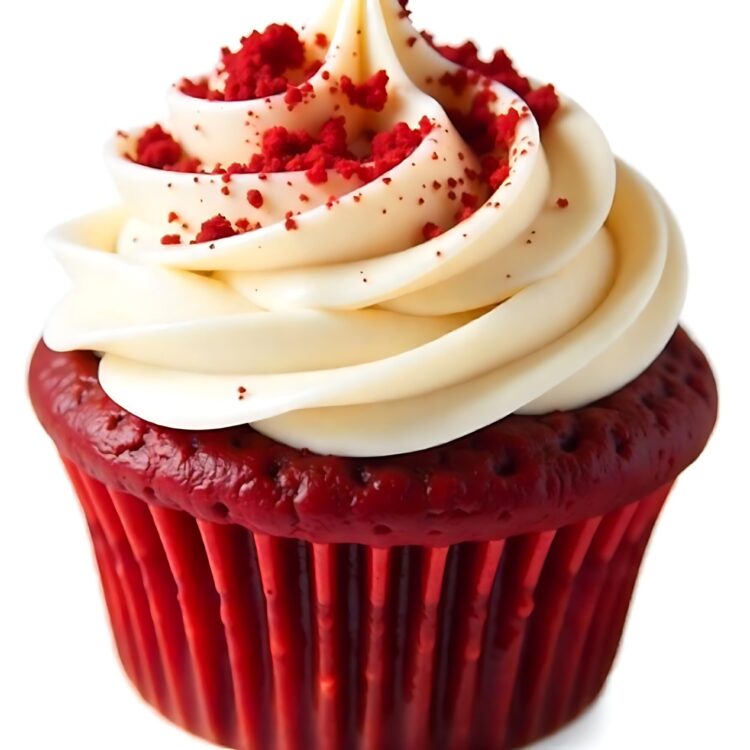 Single Red Velvet Cupcake With Cream Cheese Frosting