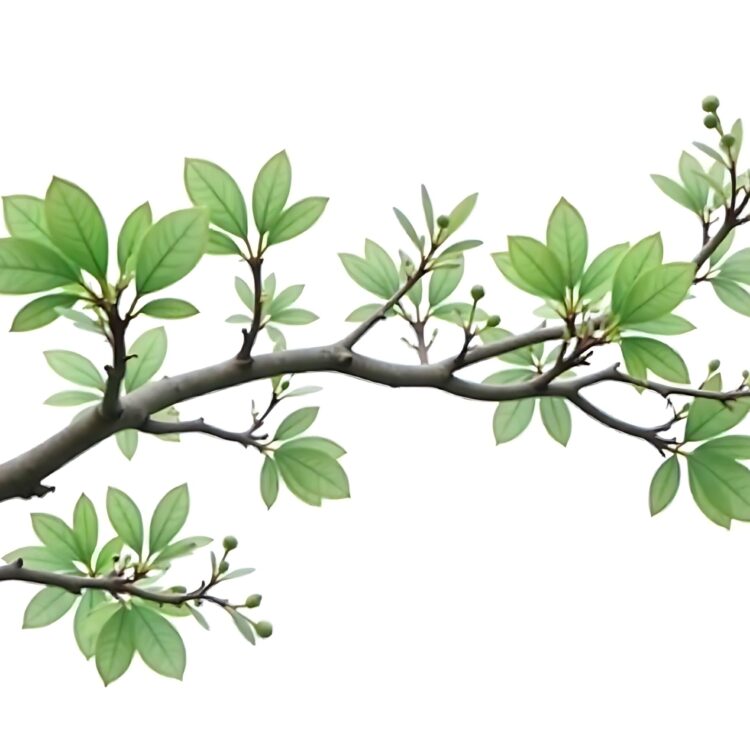 Tree Branch Icon with Clipping Path Included Illustration