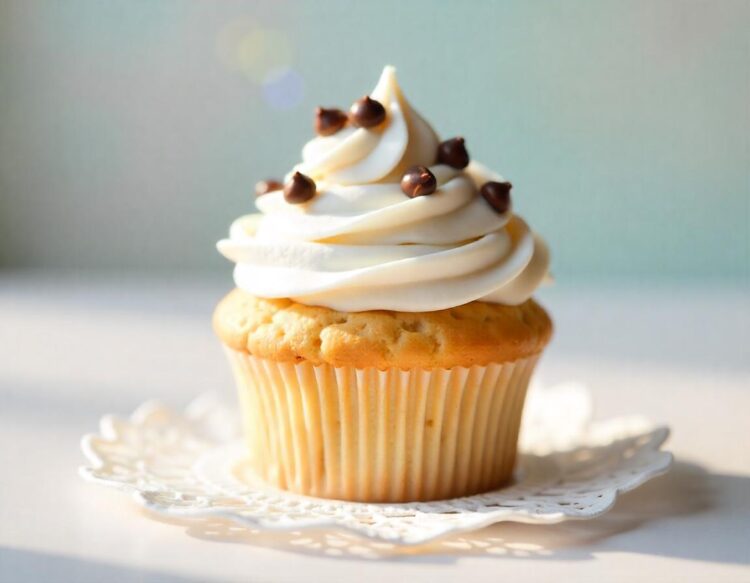 Vanilla Cupcake Topped with Fresh Berries