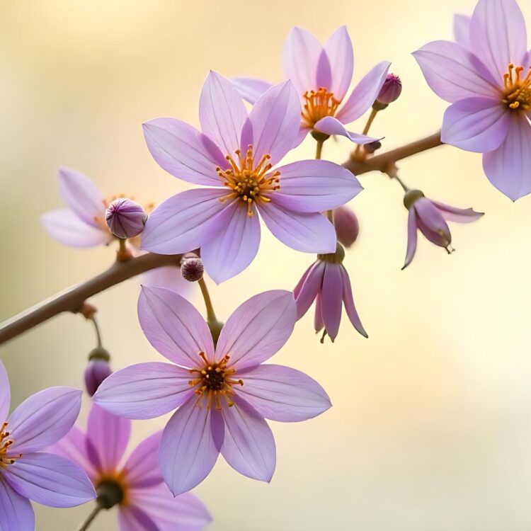 White flowers on purple background