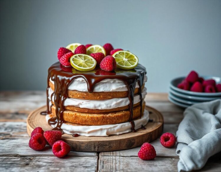 Yummy birthday cake with candles concept by happy birthday