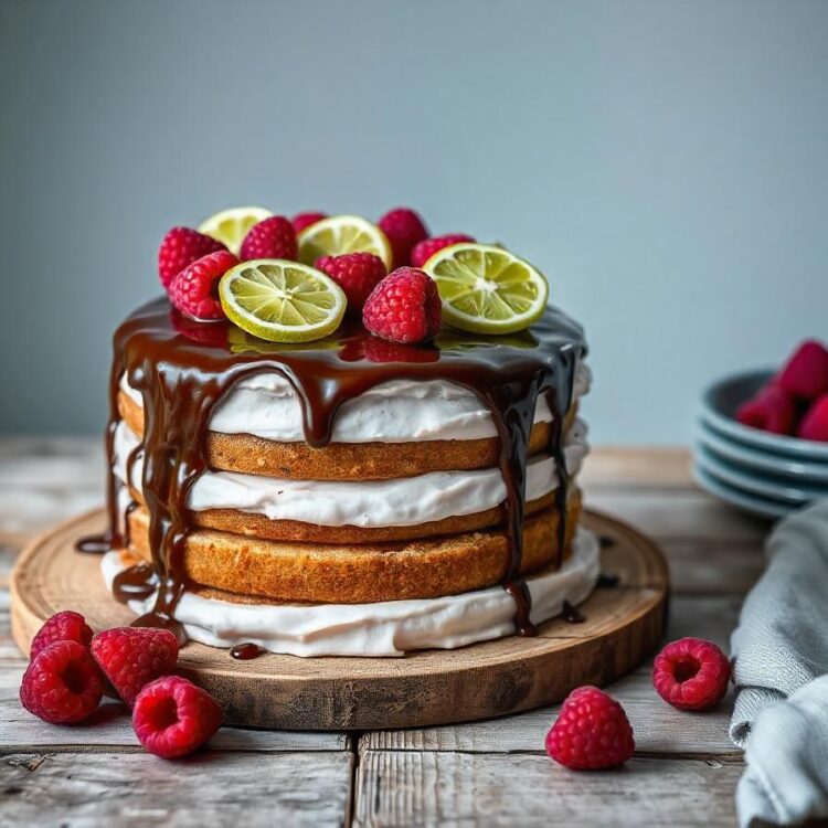 Yummy birthday cake with candles concept by happy birthday