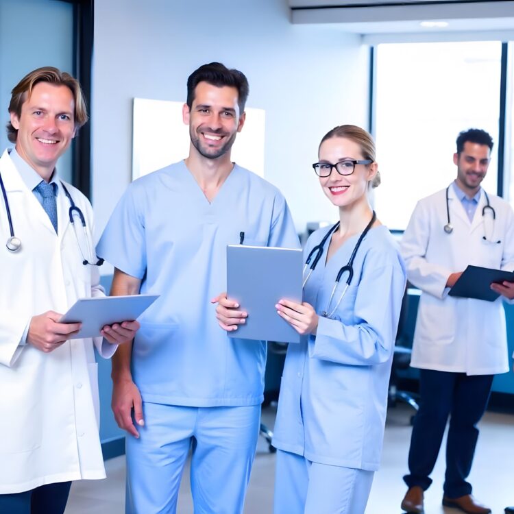 Nurses Holding A File Together