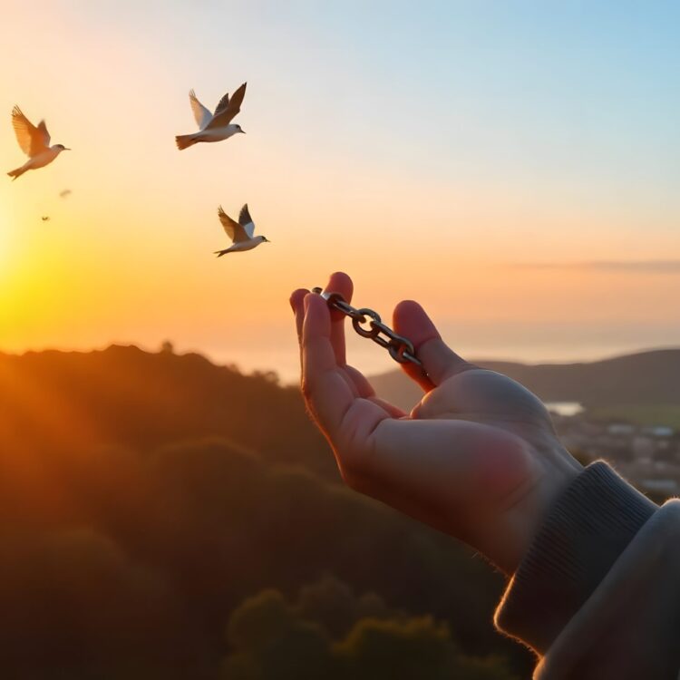 Seagulls Flying Over A Hand With A Water Hose In The Background